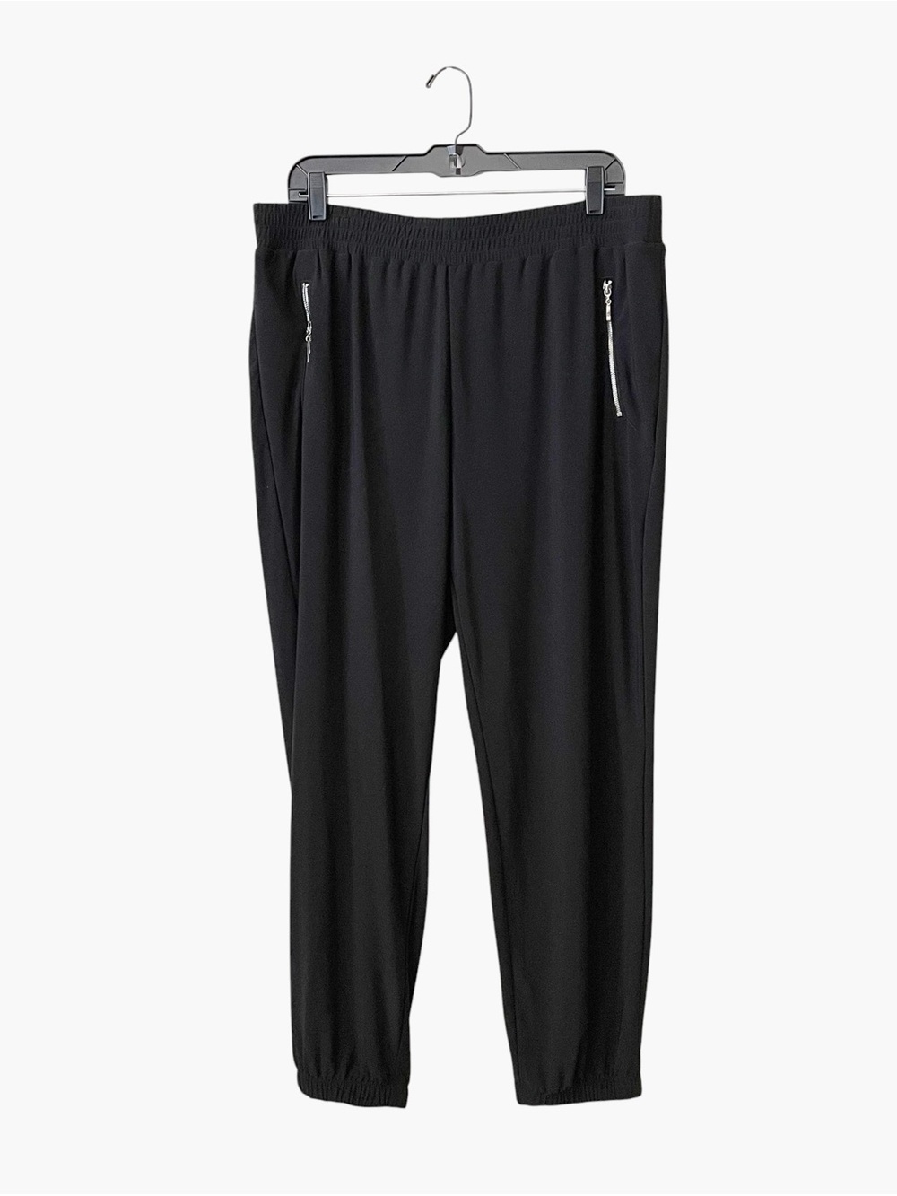 Chicos Knit Kit Joggers Pants Sz L Black Liquid Stretch Ultimate Fit Comfort NEW